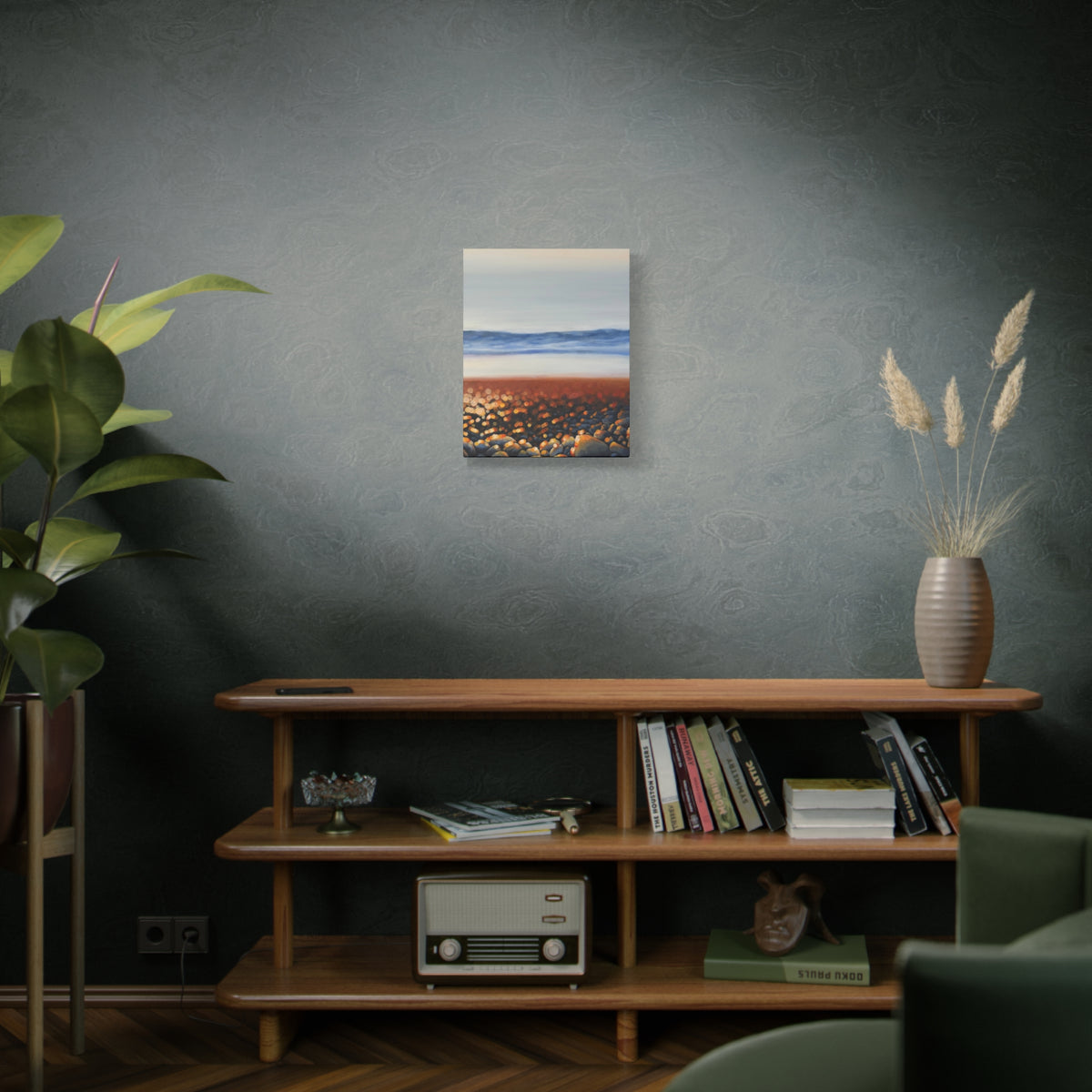 Golden Tide | Fine Art Canvas Print | Coastal Pebble & Bokeh Landscape | Matte Canvas, Stretched, 1.25"