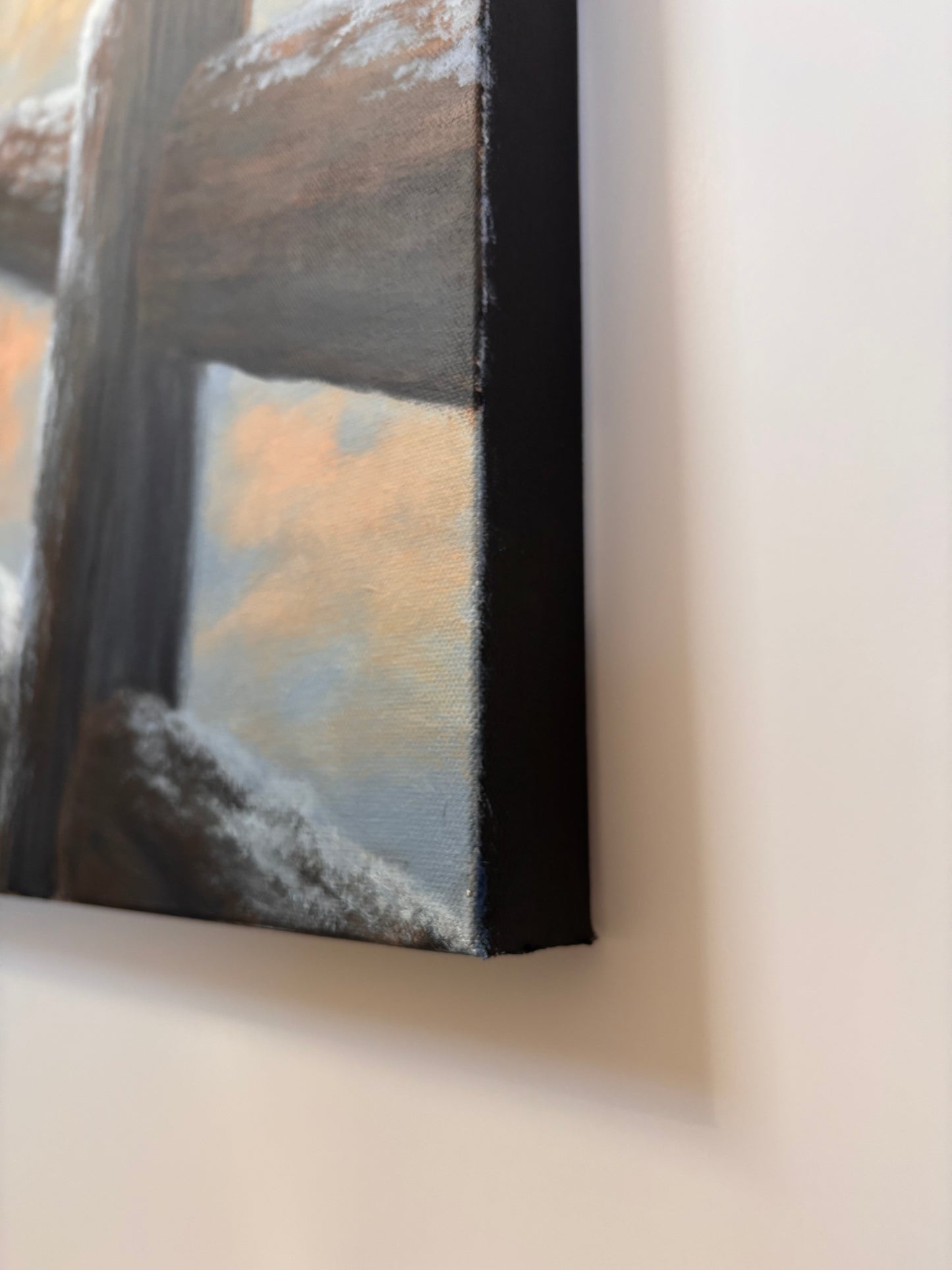 Winters Glowing Path – Original Snowy Forest Sunset Painting