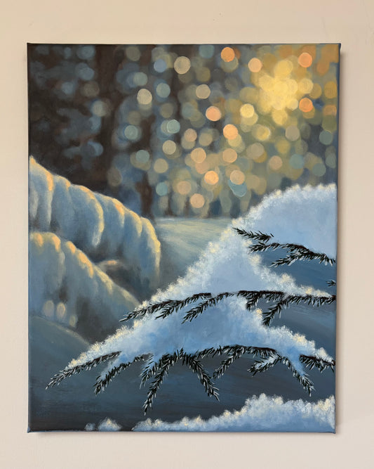 Where Winter Holds The Light Bokeh Landscape Painting