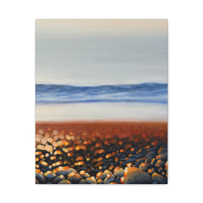Golden Tide | Fine Art Canvas Print | Coastal Pebble & Bokeh Landscape | Matte Canvas, Stretched, 1.25"