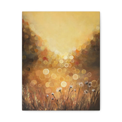 Golden Field | Fine Art Canvas Print | Golden Bokeh Meadow | Matte Canvas, Stretched, 1.25"