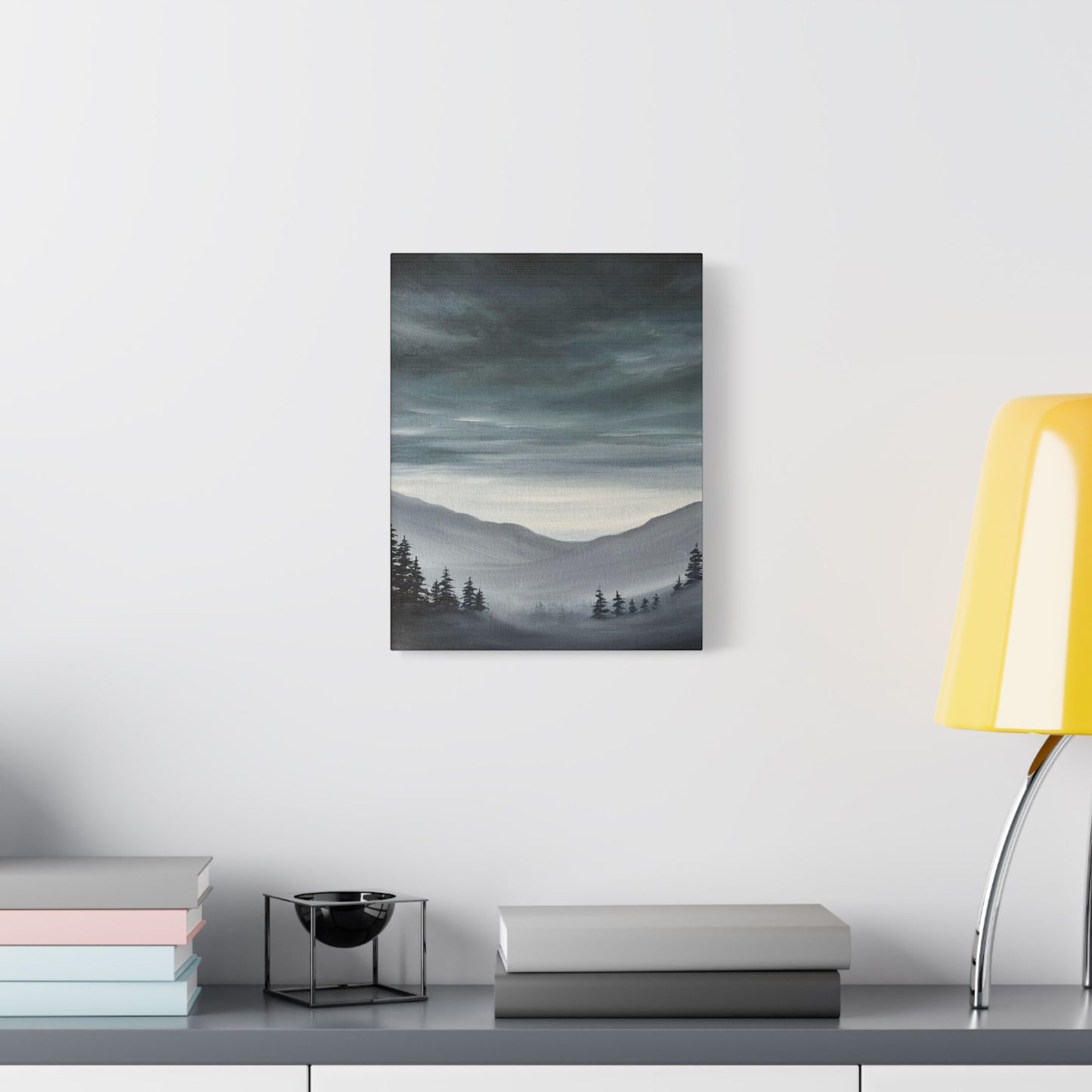 Canvas Wall Art - Foggy Mountain Forest