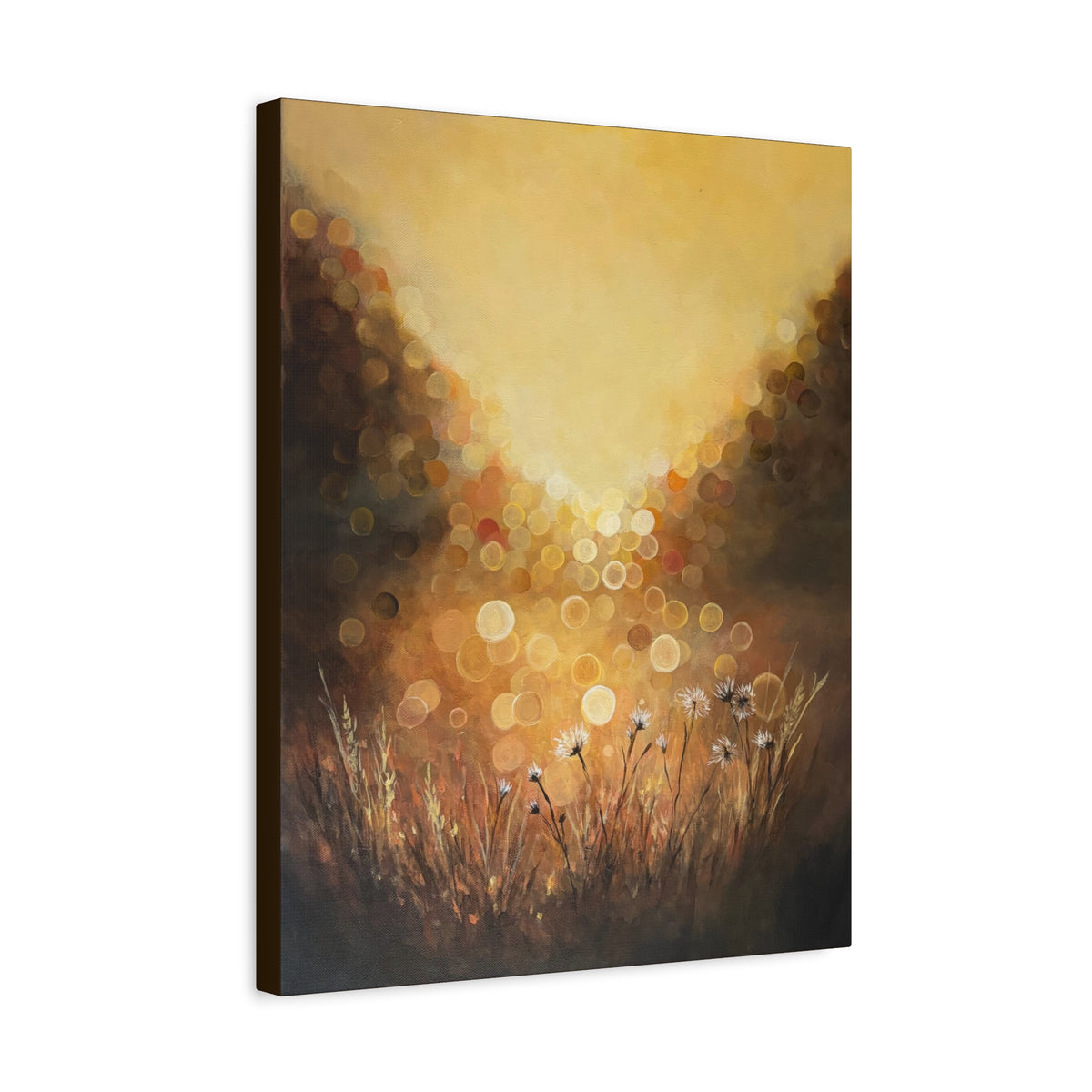 Golden Field | Fine Art Canvas Print | Golden Bokeh Meadow | Matte Canvas, Stretched, 1.25"
