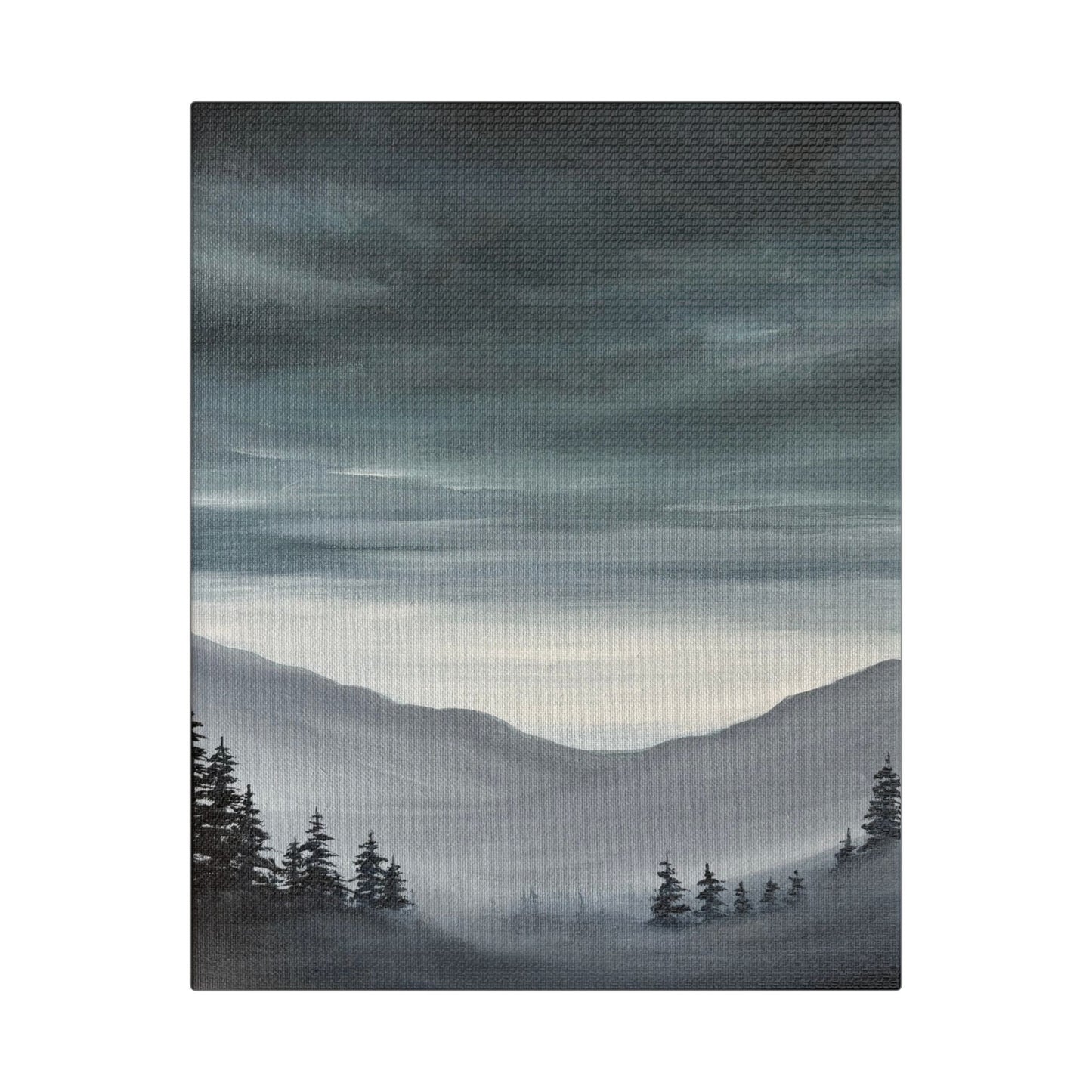 Canvas Wall Art - Foggy Mountain Forest