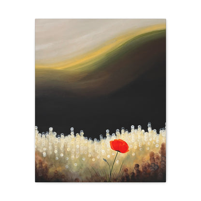 Glowing Poppy Meadow | Fine Art Canvas Print | Red Poppy & Golden Bokeh Landscape | Matte Canvas, Stretched, 1.25"