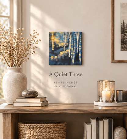 A Quiet Thaw | 12×12 Fine Art Matte Canvas Print Matte Canvas, Stretched, 1.25"