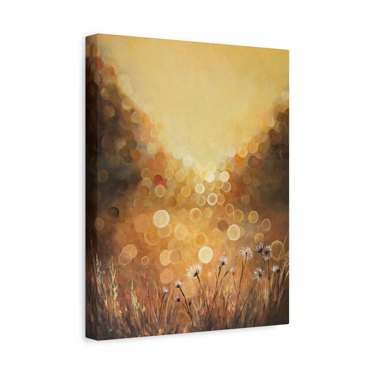 Golden Field | Fine Art Canvas Print | Golden Bokeh Meadow | Matte Canvas, Stretched, 1.25"
