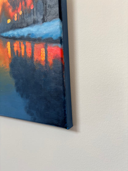 Ember Stillwater Bokeh Landscape Painting