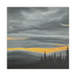 Canvas Wall Art - Golden Skies Over Foggy Mountains