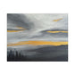 Canvas Wall Art - Golden Skies Through Clouded Mountain Forest