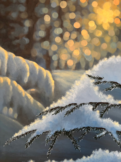Where Winter Holds The Light Bokeh Landscape Painting
