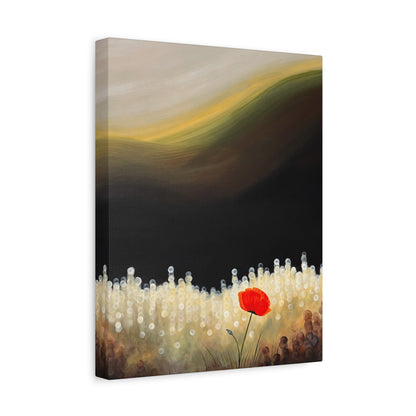 Glowing Poppy Meadow | Fine Art Canvas Print | Red Poppy & Golden Bokeh Landscape | Matte Canvas, Stretched, 1.25"