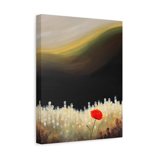 Glowing Poppy Meadow | Fine Art Canvas Print | Red Poppy & Golden Bokeh Landscape | Matte Canvas, Stretched, 1.25"