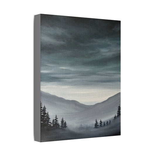 Canvas Wall Art - Foggy Mountain Forest