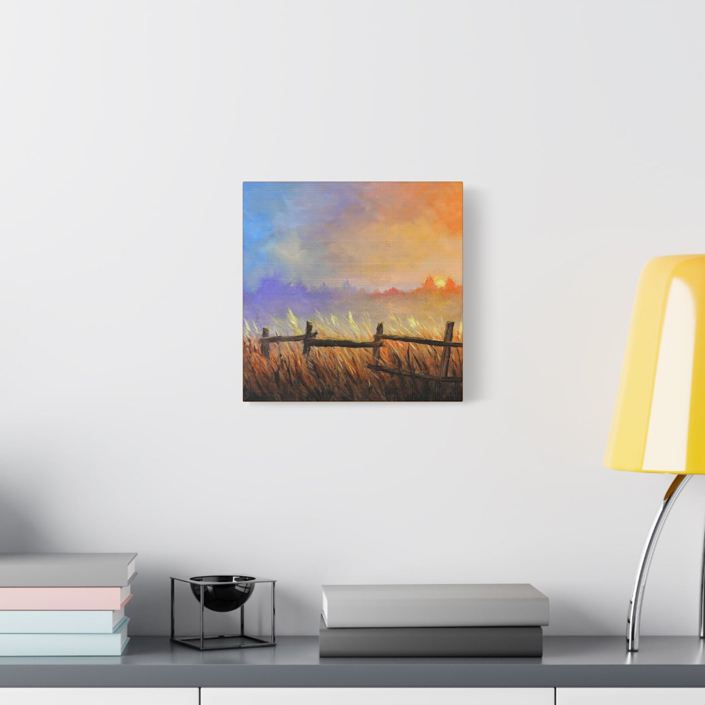 Canvas Wall Art - Autumn Morning Field