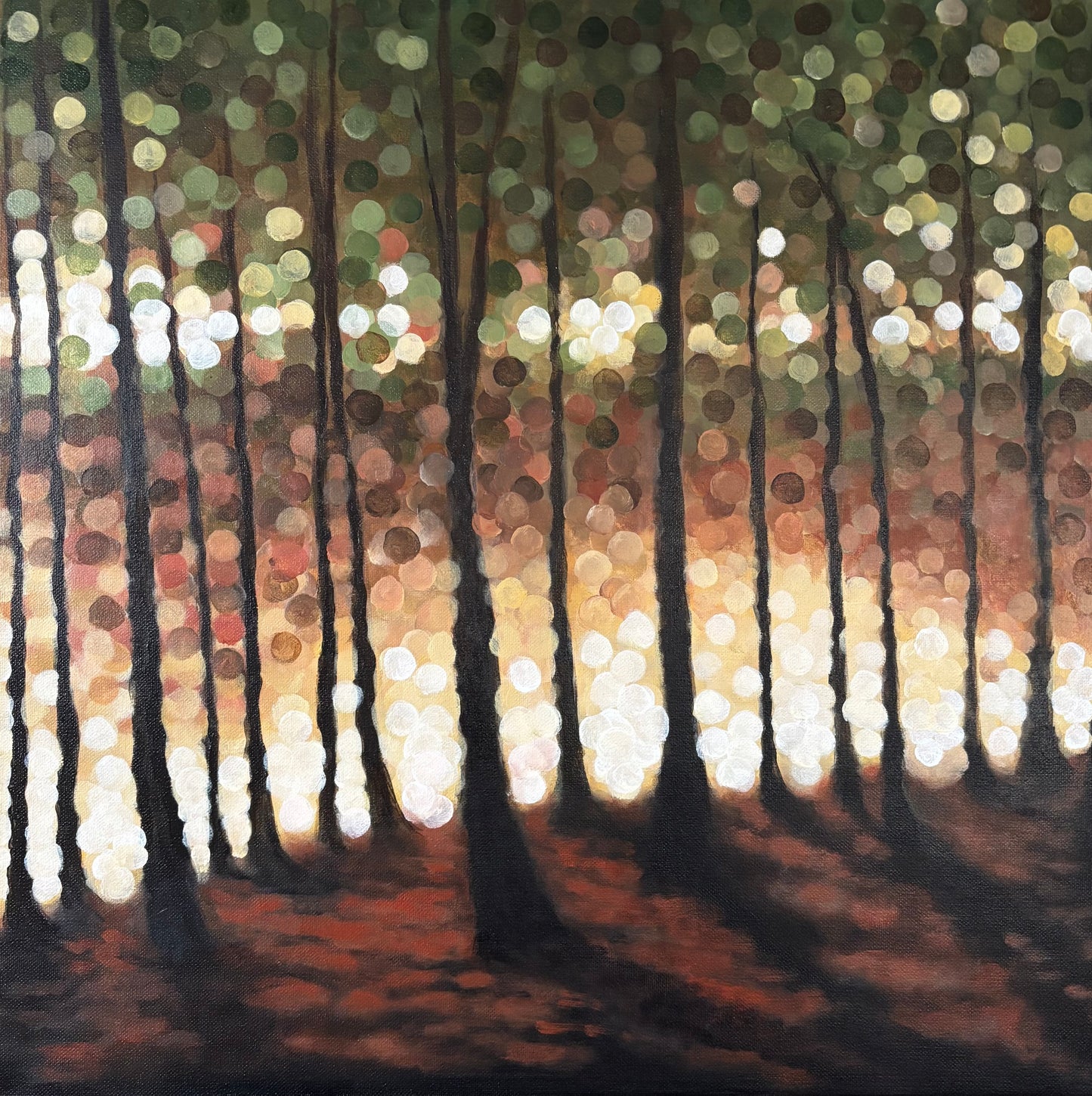 Golden Forest Sunset Over Lake – Bokeh Landscape